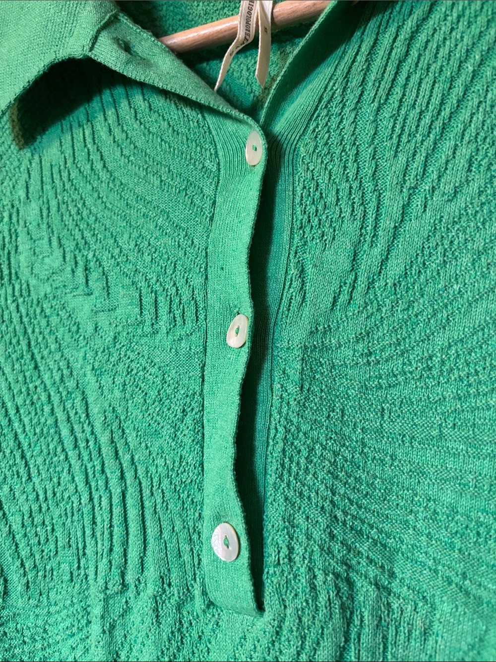 Anthropologie Green Textured Long-Sleeve Polo Tunic Dress Women’s XS Like New - Picture 3 of 4